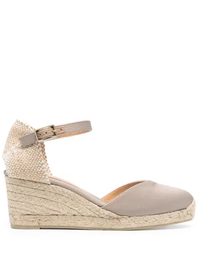 Castaã±er Chiarita 70mm Wedge Espadrilles In Nude & Neutrals