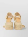 Castaã±er "clear" Ankle Wrap Espadrille Sole Peep Toe Woven Texture
