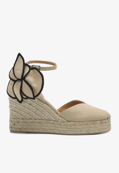 Castaã±er Coco 105 Wedge Espadrilles In Sand
