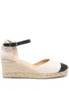 Castaã±er Castaner Wedge Espadrilles With Ankle Strap In Crudo