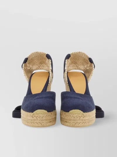 Castaã±er "cute" Canvas Closed Back Espadrille Wedge Peep Toe