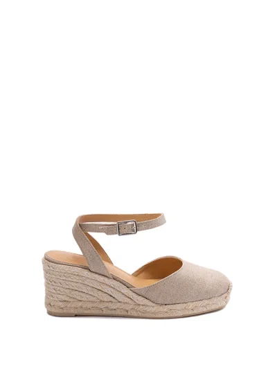 Castaã±er `cybil/6/268` Wedge Espadrilles In Metallic