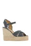 Castaã±er Castaner Lurex Bromelia Wedge Sandals In Plata