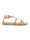 Castaã±er Castañer Ancient Greek Sandals X Castañer Woman Espadrilles Salmon Pink Size 7.5 Leather