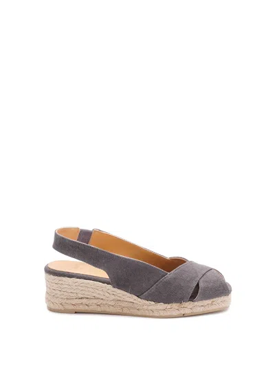 Castaã±er `diana/3/002` Wedge Espadrilles In Gray