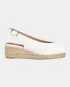 Castaã±er Dosalia Canvas Wedge Espadrille Sandals In Ivory