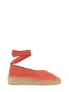 Castaã±er Gea Closed Back Round Toe Espadrilles In Red