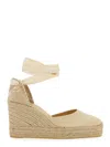 Castaã±er Carina 70mm Wedge Espadrilles In Beige