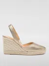 Castaã±er Castaner Womens Gold Carissa Cross-strap Leather Heeled Wedges In Gold