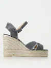 Castaã±er Castaner Lurex Bromelia Wedge Sandals In Grey