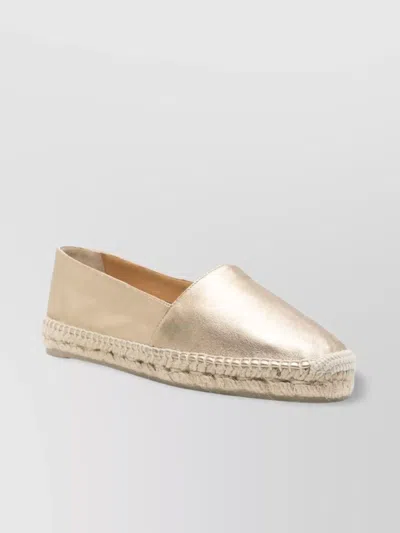 Castaã±er Espadrilles Leather Metallic Finish In Brown