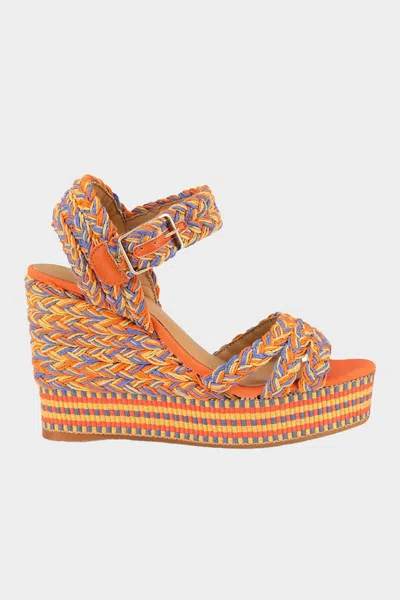Castaã±er Fabi Platform Sandal In Naranja Multi