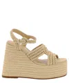 Castaã±er Castañer Woman Sandals Beige Size 7.5 Textile Fibers In Beige