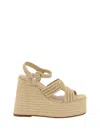 Castaã±er Castañer Woman Sandals Beige Size 7.5 Textile Fibers In Natural