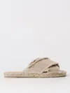 Castaã±er Castaner Womens Taupe Palmera Cross-over Linen Mules In Beige