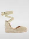 Castaã±er Carina Womens Metallic Espadrille Wedge Sandals In Sand