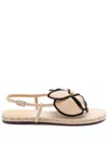 Castaã±er Floral Decal Sandals In Neutrals