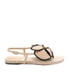 Castaã±er Floral Decal Sandals In Nude