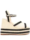 Castaã±er Fortuna Platform Sandals In Nude & Neutrals