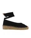 Castaã±er Gea Canvas Wedge Espadrilles With Braided Band In Black