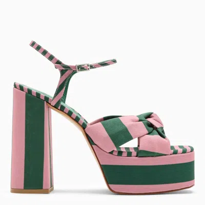 Castaã±er Castañer Green/pink High Sandal With Platform In Multi