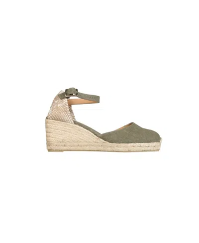 Castaã±er High-heeled Wedges In Nude