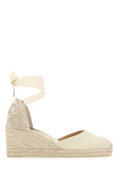 Castaã±er Castaner Ivory Canvas Carina Wedges In White