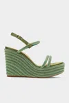 Castaã±er Castañer Woman Sandals Green Size 7.5 Textile Fibers
