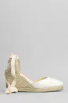 Castaã±er Joyce-8-006 Wedges In White Satin In White