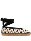 Castaã±er Carina Low Espadrilles In Multicoloured Crochet In Neutrals