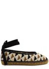 Castaã±er Carina Low Espadrilles In Multicoloured Crochet In Black
