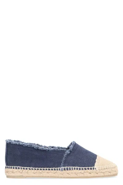 Castaã±er Castañer Kampala Fringed Edge Denim Espadrilles In Blue