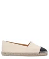 Castaã±er Castaner Canvas Slip-on Espadrilles With Leather Cap Toe In Beige
