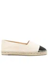 Castaã±er Castaner Canvas Slip-on Espadrilles With Leather Cap Toe In Neutrals