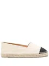 Castaã±er Castaner Canvas Slip-on Espadrilles With Leather Cap Toe In Beige