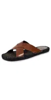 Castaã±er Keanu Leather Sandals Marron Chocolate In Marron Chocolate