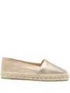 Castaã±er Castañer Kenda Leather Espadrilles In Gold