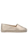 Castaã±er Castaner Leather Espadrilles With Jute Rope Sole In Gold