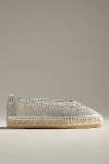 Castaã±er Kim Metallic Woven Espadrille Flats In Grey