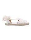 Castaã±er Kimita Tie-up Espadrille Flats In Crudo White
