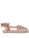 Castaã±er Velvet Ruched Espadrilles Open Sides In Neutrals