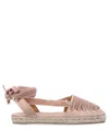 Castaã±er Velvet Ruched Espadrilles Open Sides In Pink
