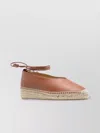 Castaã±er Leather Espadrilles With Braided Raffia Sole