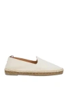 Castaã±er Castañer Man Espadrilles Ivory Size 9 Textile Fibers In White