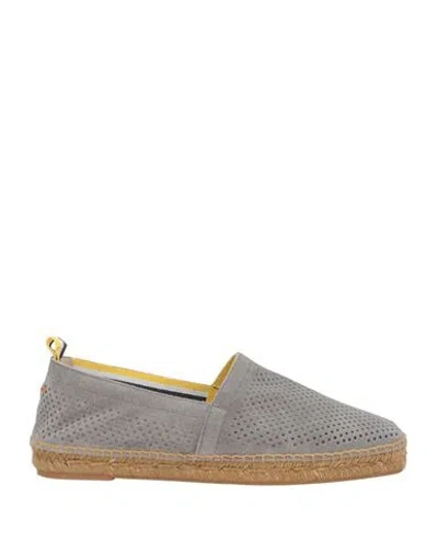 CASTAÃ±ER CASTAÑER MAN ESPADRILLES LIGHT GREY SIZE 9 LEATHER