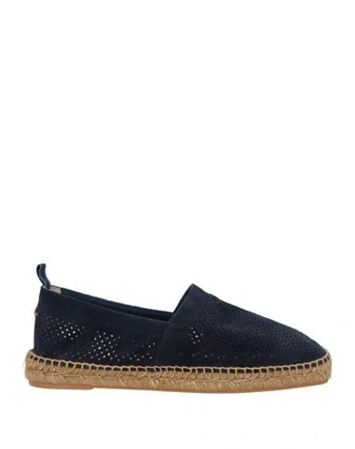 Castaã±er Castañer Man Espadrilles Midnight Blue Size 9 Leather