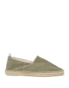 Castaã±er Castañer Man Espadrilles Military Green Size 12 Textile Fibers