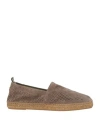Castaã±er Castañer Man Espadrilles Taupe Size 9 Leather In Grey