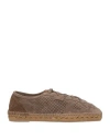 Castaã±er Castañer Man Espadrilles Taupe Size 9 Leather In Grey