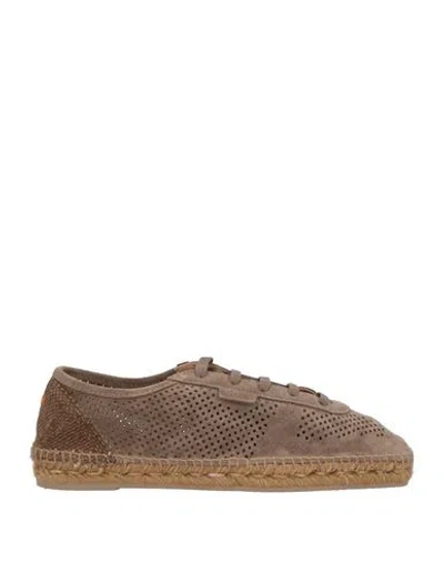 Castaã±er Castañer Man Espadrilles Taupe Size 9 Leather In Grey